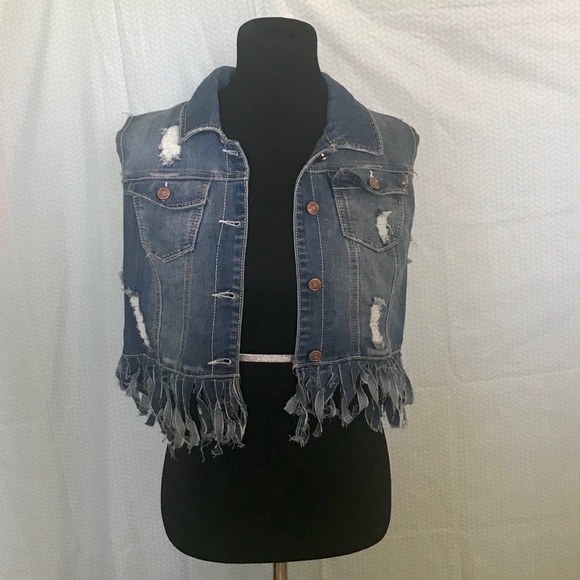 Dollhouse Jackets & Blazers - DOLLHOUSE denim vest with frayed bottom size L